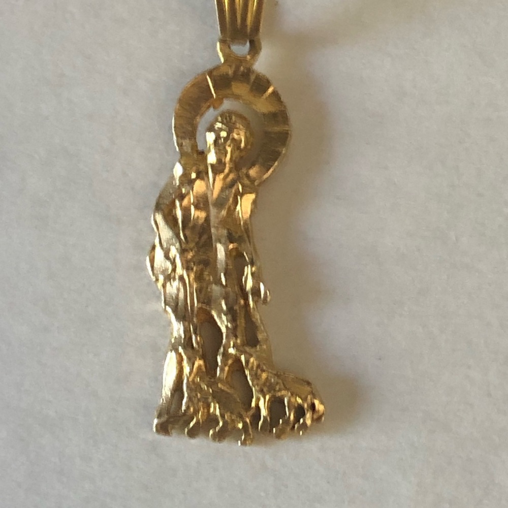 14K Gold- Saint Lazarus Pendant